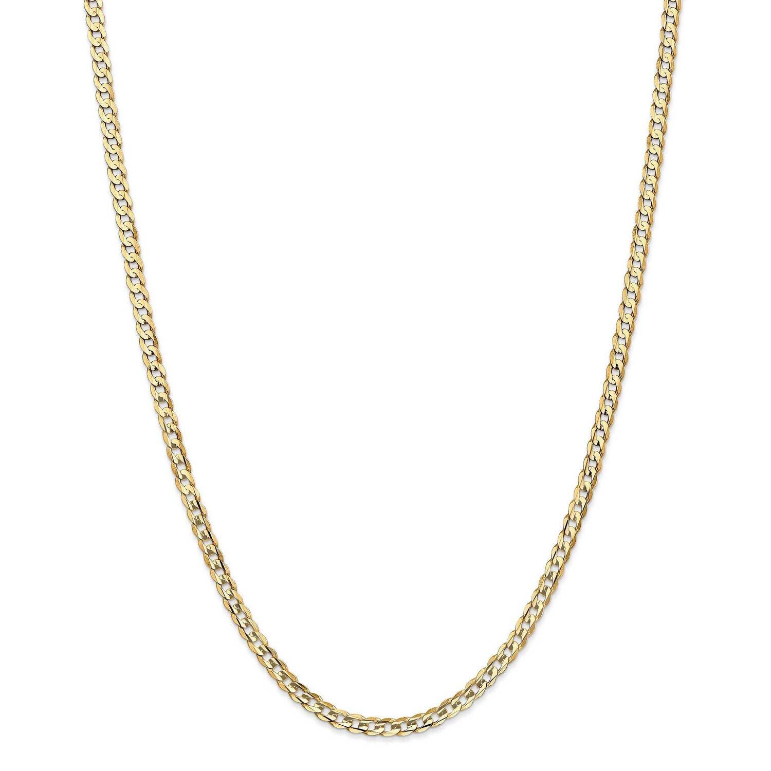 3.8mm Open Concave Curb Chain 28 Inch 14k Gold LCR100-28, MPN: LCR100-28, 883957171883