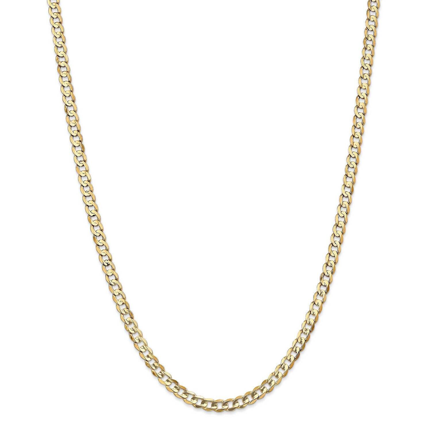4.5mm Open Concave Curb Chain 28 Inch 14k Gold LCR120-28