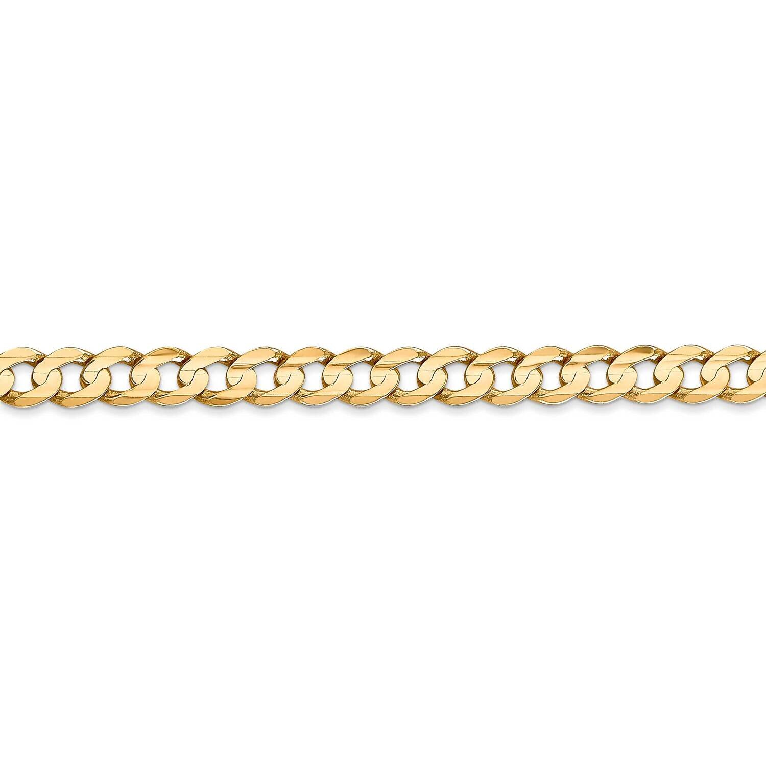 5.25mm Open Concave Curb Chain 28 Inch 14k Gold LCR140-28
