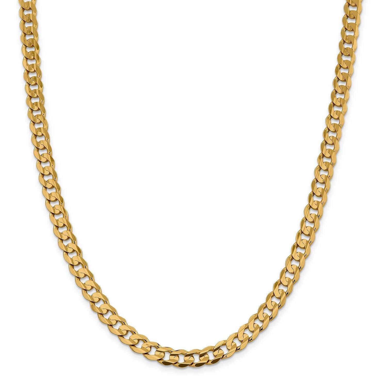 7.5mm Open Concave Curb Chain 26 Inch 14k Gold LCR200-26
