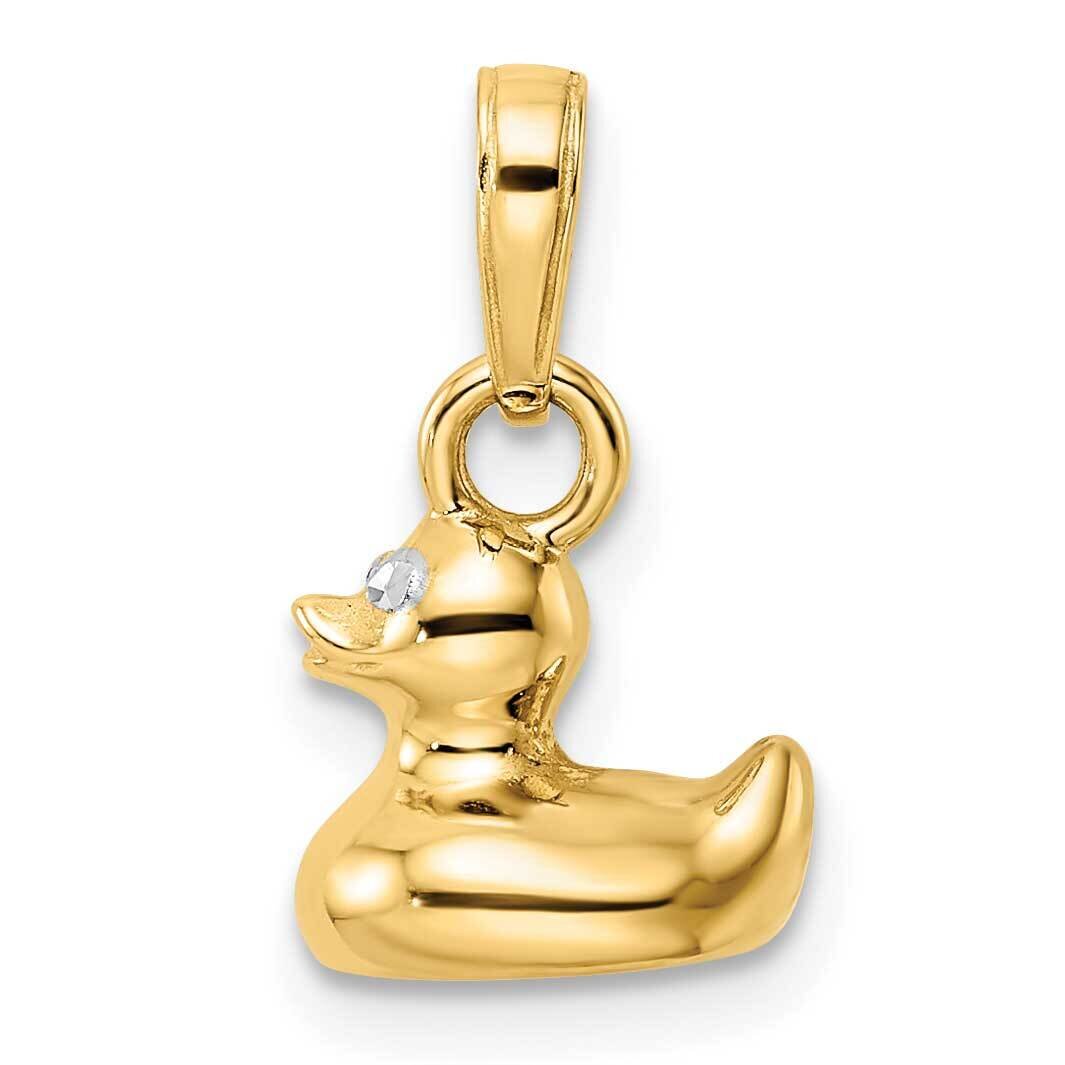 White Rhodium 3D Duck Pendant 14k Gold M2925, MPN: M2925,