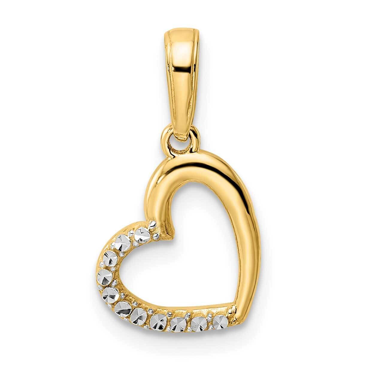 Heart Pendant 14k Gold and White Rhodium Diamond-Cut M2934, MPN: M2934,