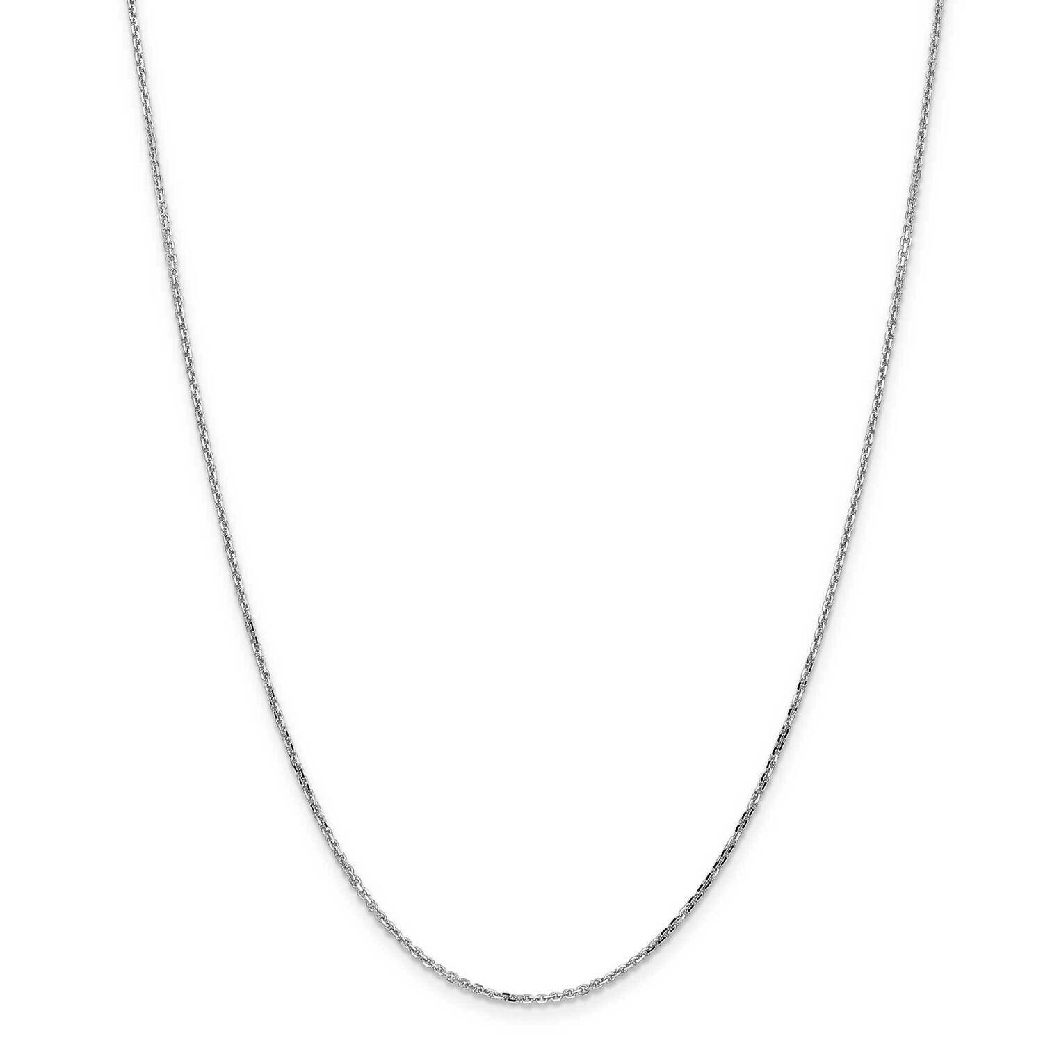 1.4mm Diamond-Cut Round Open Link Cable Chain 14 Inch 14k White Gold PEN197-14