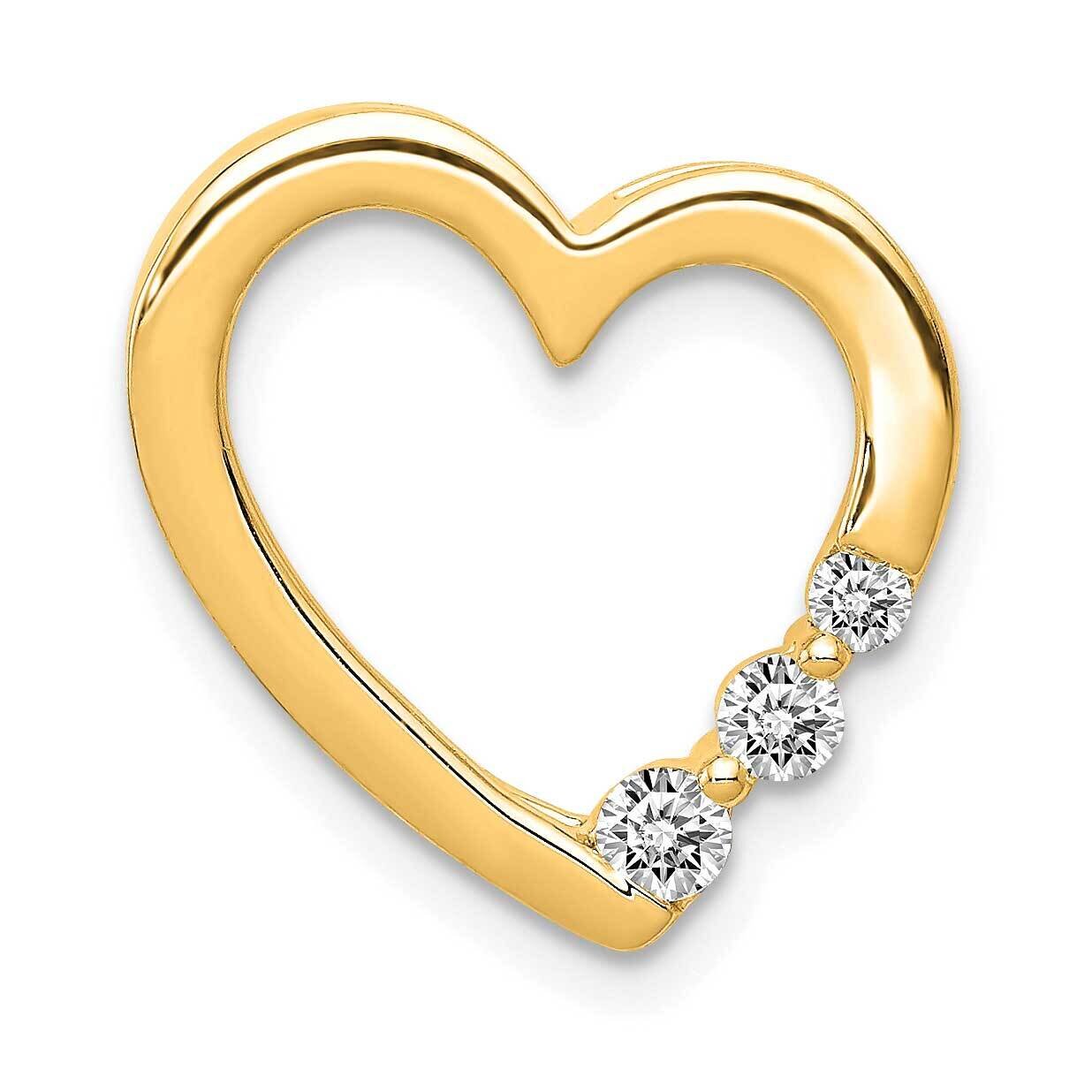1 6Ct. Diamond Heart Chain Slide 15 Inch 14k Gold PM4841-016-YA
