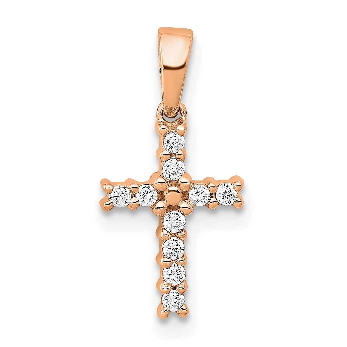 Diamond Latin Cross Pendant 14k Rose Gold PM4956-010-RA, MPN: PM4956-010-RA,
