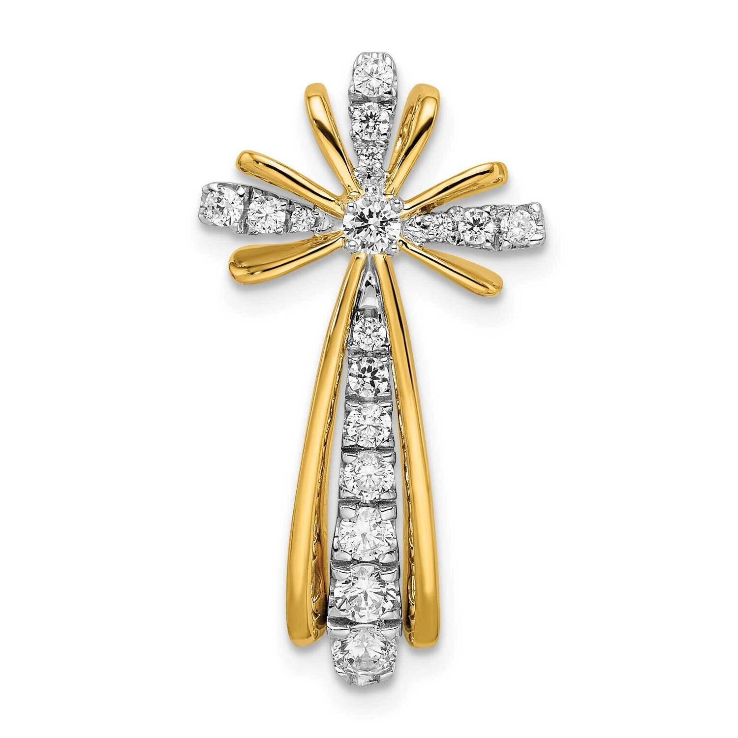 Diamond Cross 14k Two-Tone Gold Polished PM8377-050-YWA, MPN: PM8377-050-YWA,