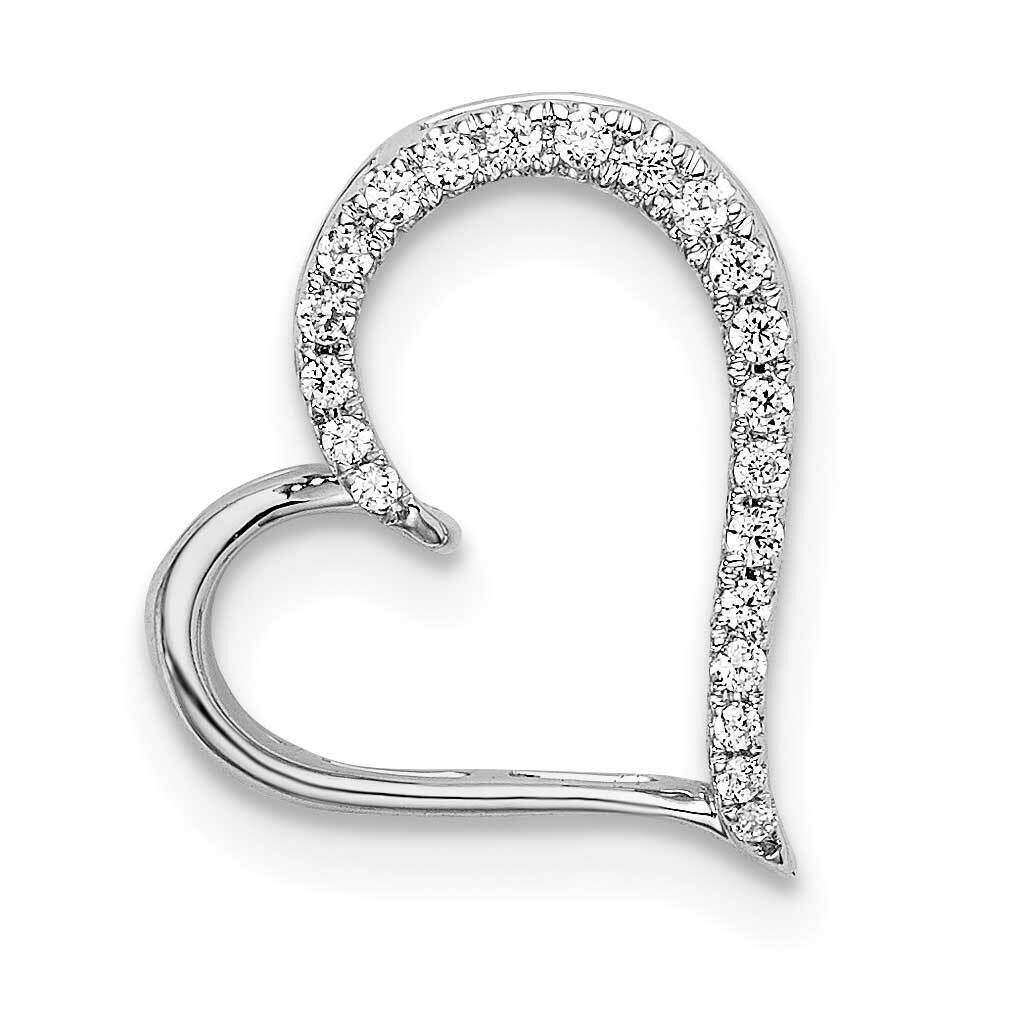Diamond Heart Chain Slide 14k White Gold PM8454-009-WA