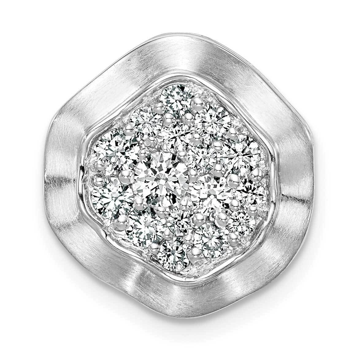Wavy Circle Diamond Chain Slide 14k White Gold Polished PM8462-062-WA, MPN: PM8462-062-WA,