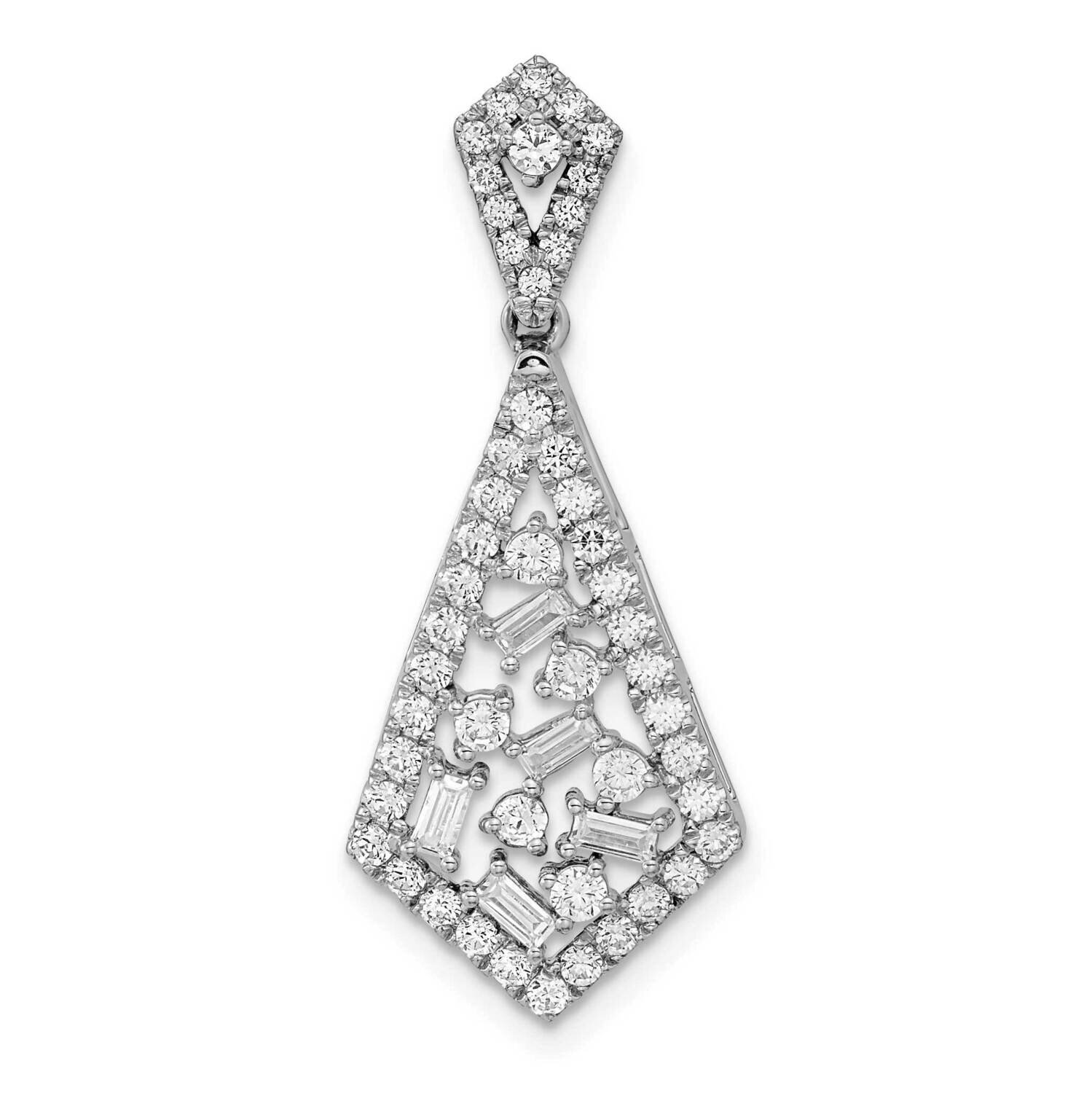 Fancy Dangle Diamond Chain Slide 14k White Gold Polished PM8464-075-WA, MPN: PM8464-075-WA,