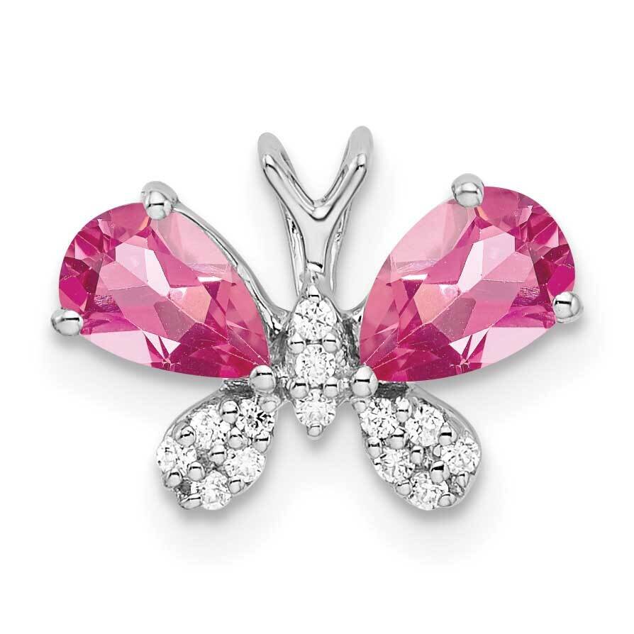 Pink Tourmaline &amp; Diamond Butterfly Chain Slide 14k White Gold PM8473-PT-007-WA, MPN: PM8473-PT-007…