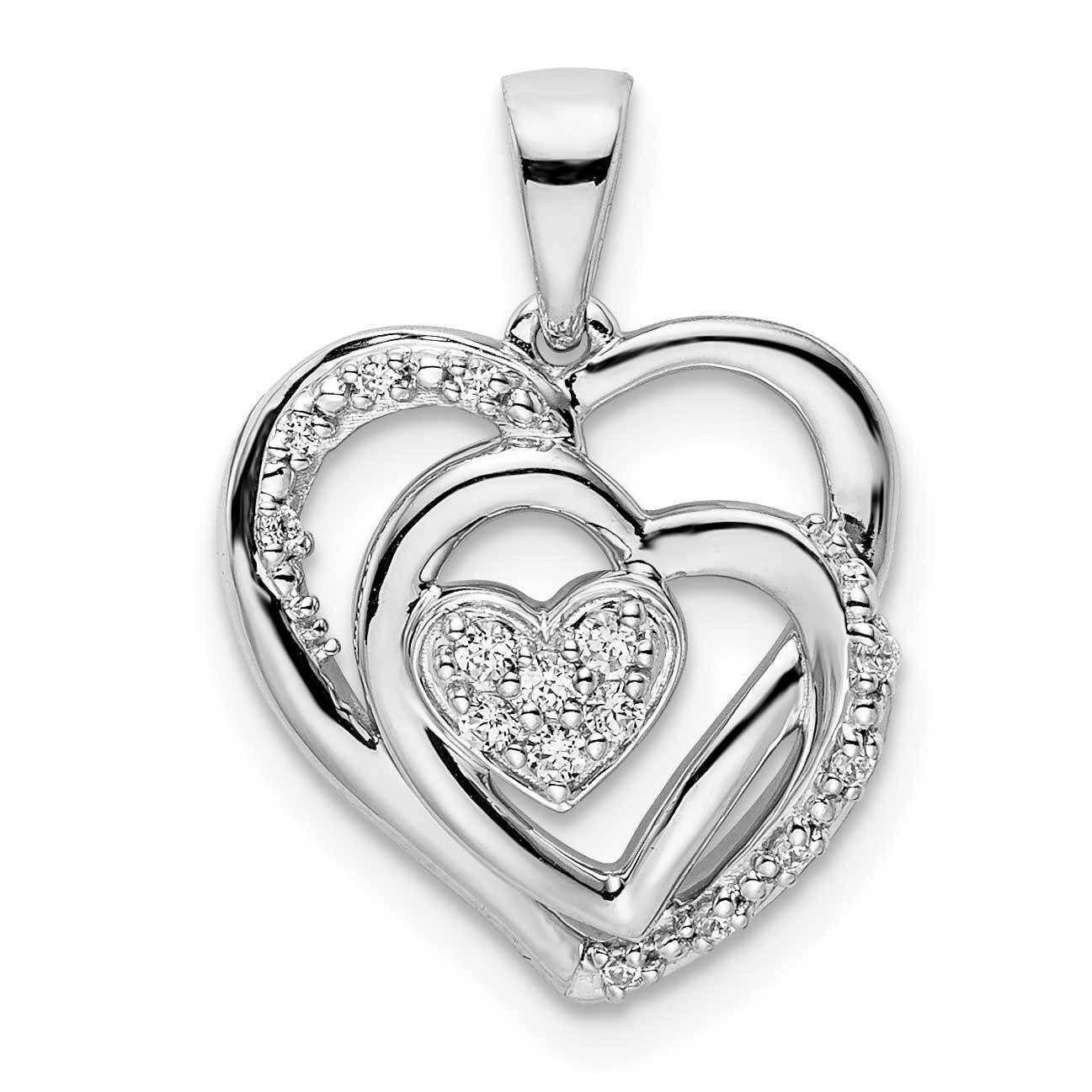 Heart Diamond Pendant 14k White Gold Polished PM8488-010-WA