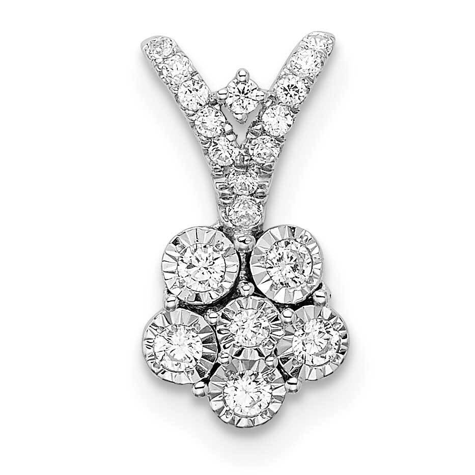Diamond Flower Pendant 14k White Gold Polished PM8495-018-WA, MPN: PM8495-018-WA,