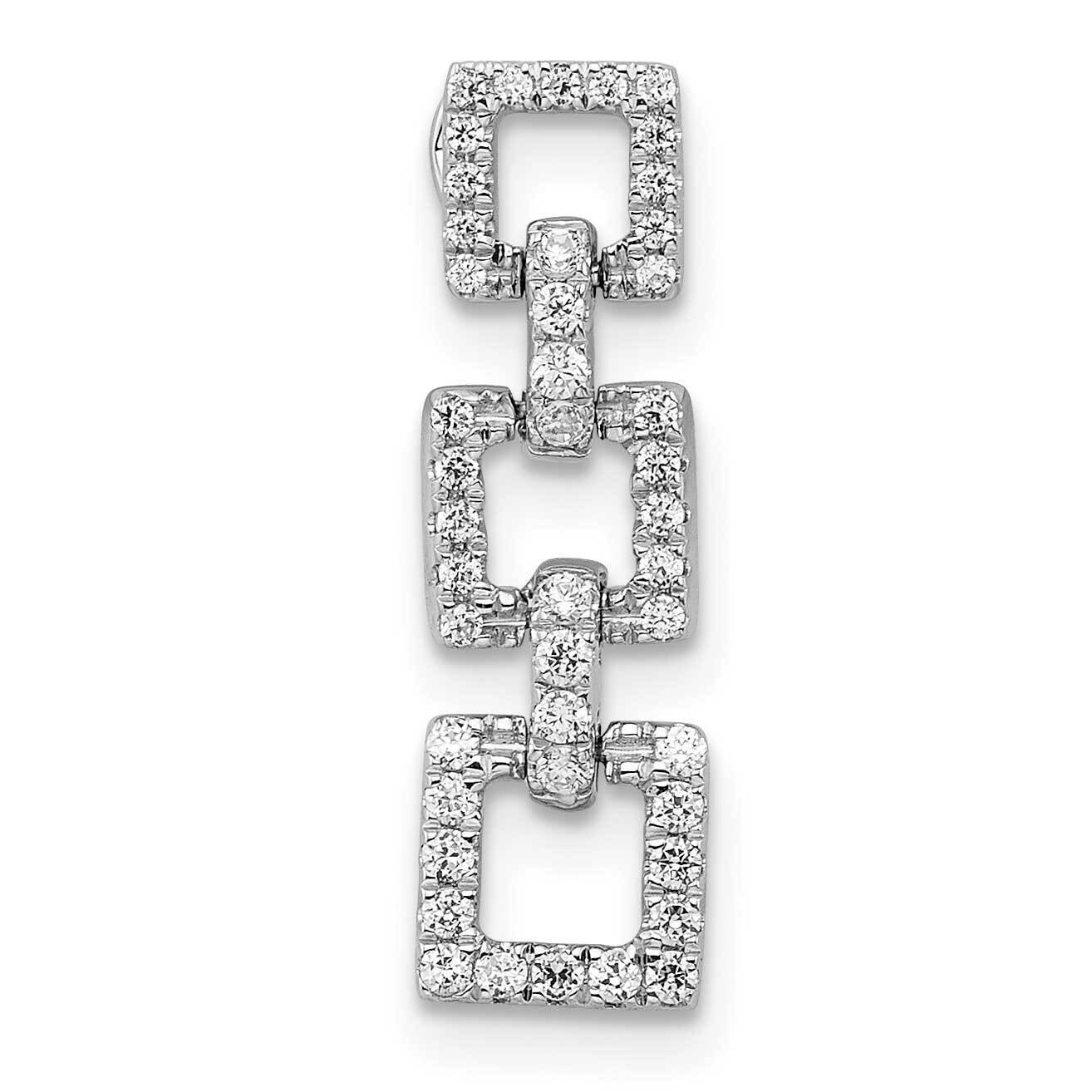 Square Diamond Dangle Chain Slide 14k White Gold PM8498-019-WA, MPN: PM8498-019-WA,