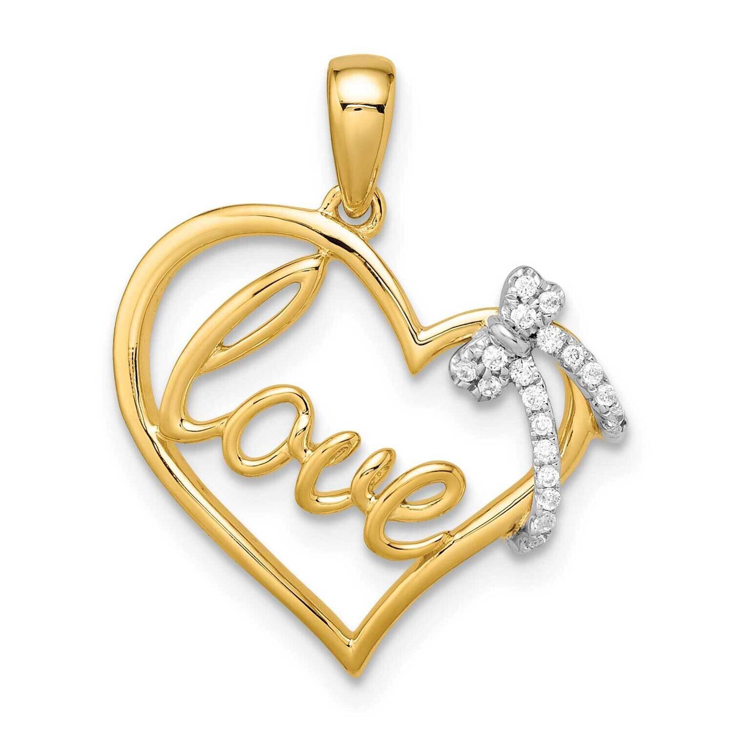 Heart with Bow Diamond Pendant 14k Two-Tone Gold Polished PM8530-006-YWA, MPN: PM8530-006-YWA, 1969…