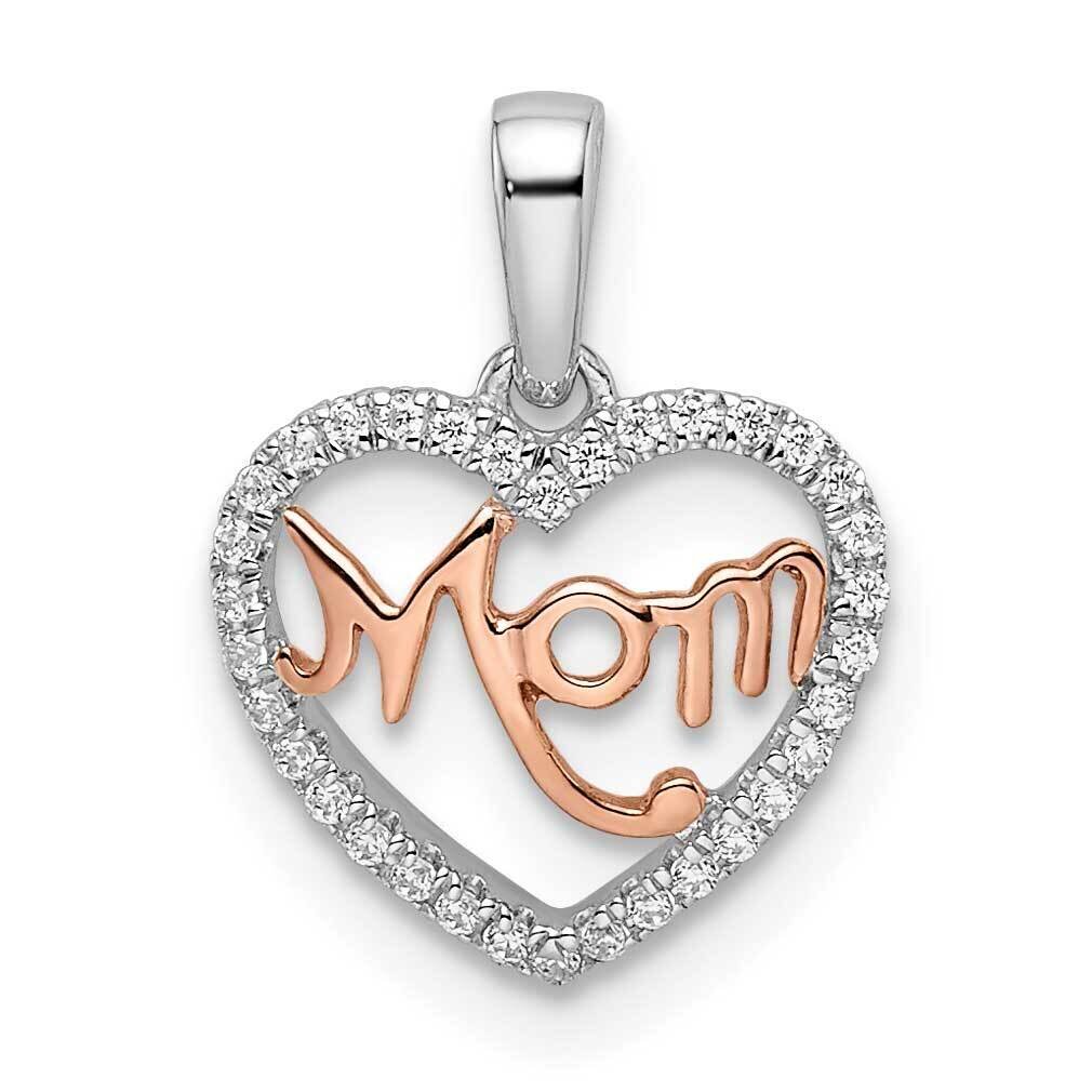 Diamond White and Rose Mom Heart Pendant 14k Two-Tone Gold PM8537-010-WRA, MPN: PM8537-010-WRA, 196…