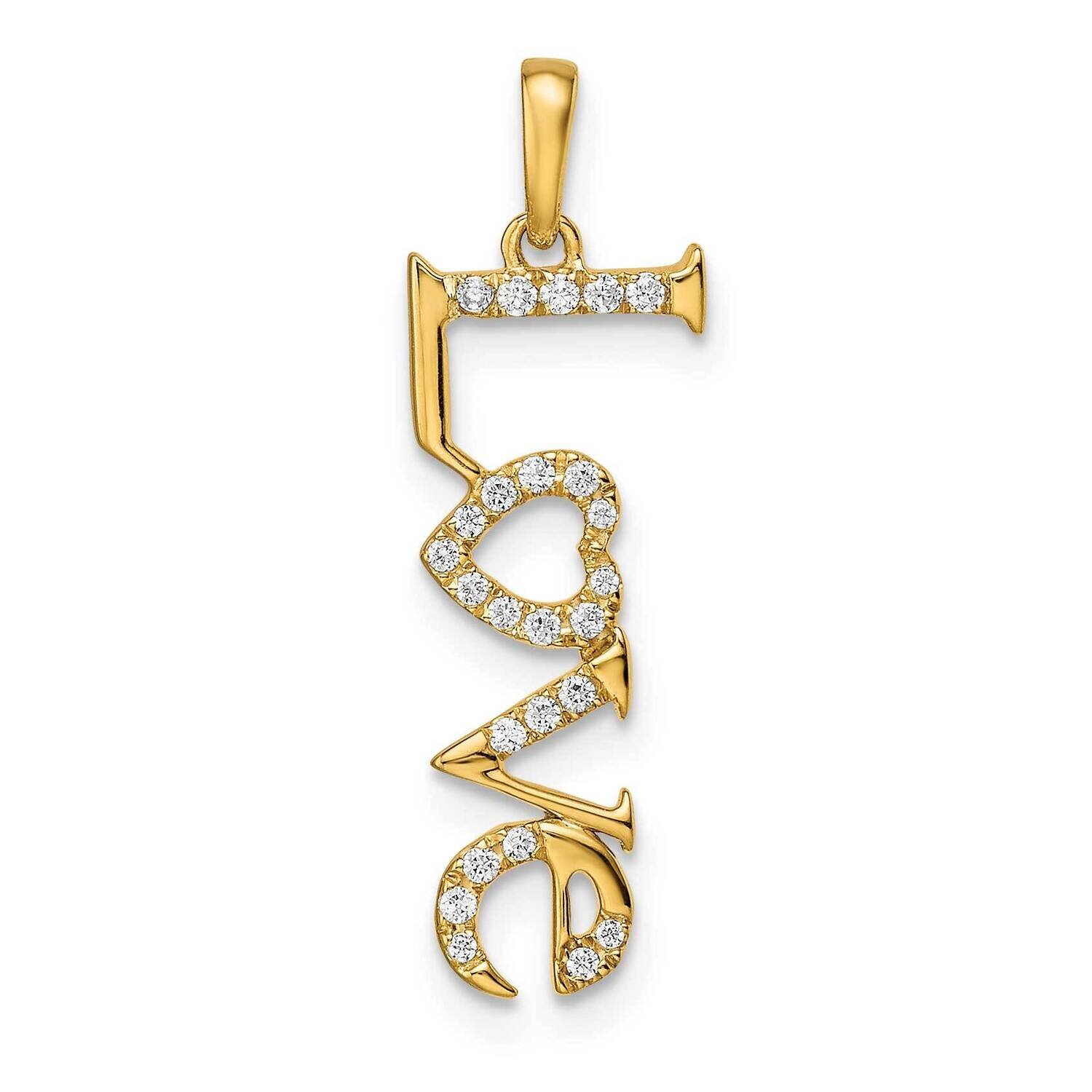 Love Diamond Pendant 14k Gold Polished PM8542-012-YA, MPN: PM8542-012-YA, 196904070307