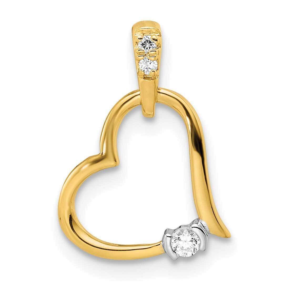 Heart Diamond Pendant 14k Two-Tone Gold Polished PM8548-005-YA, MPN: PM8548-005-YA,
