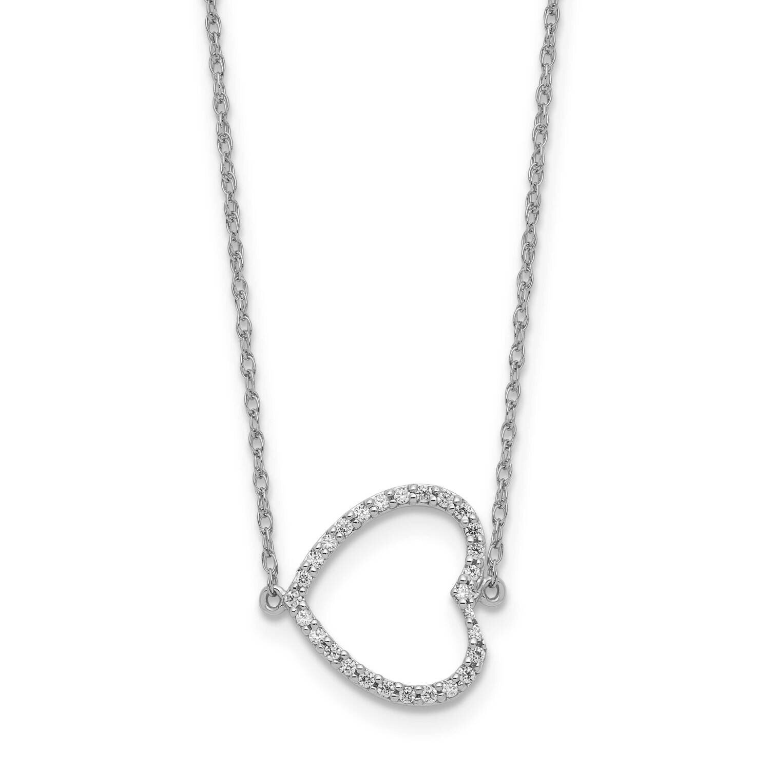 Sideways Diamond Heart 18 Inch Necklace 14k White Gold PM8568-016-WA