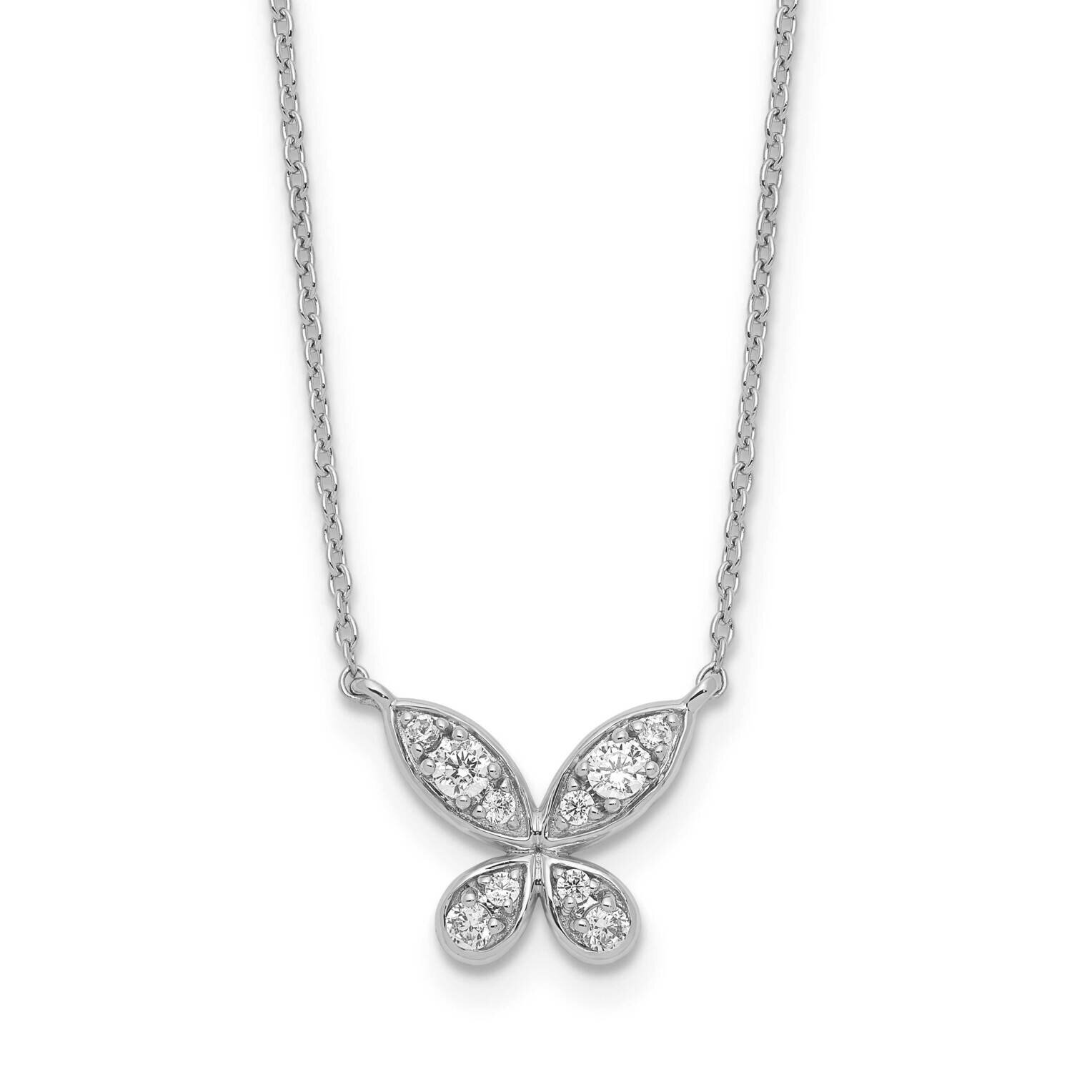 Diamond Butterfly 18 Inch Necklace 14k White Gold PM8571-025-WA, MPN: PM8571-025-WA, 883957928722