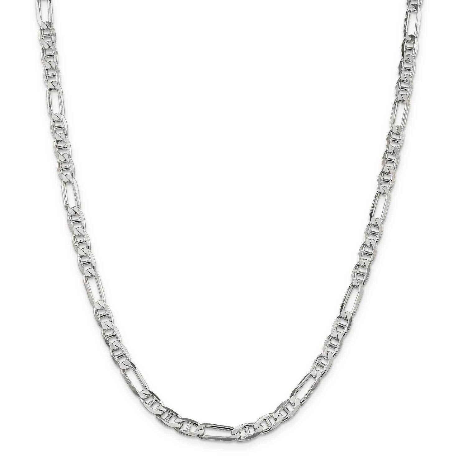 5.5mm Figaro Anchor Chain 28 Inch Sterling Silver QAF150-28, MPN: QAF150-28,