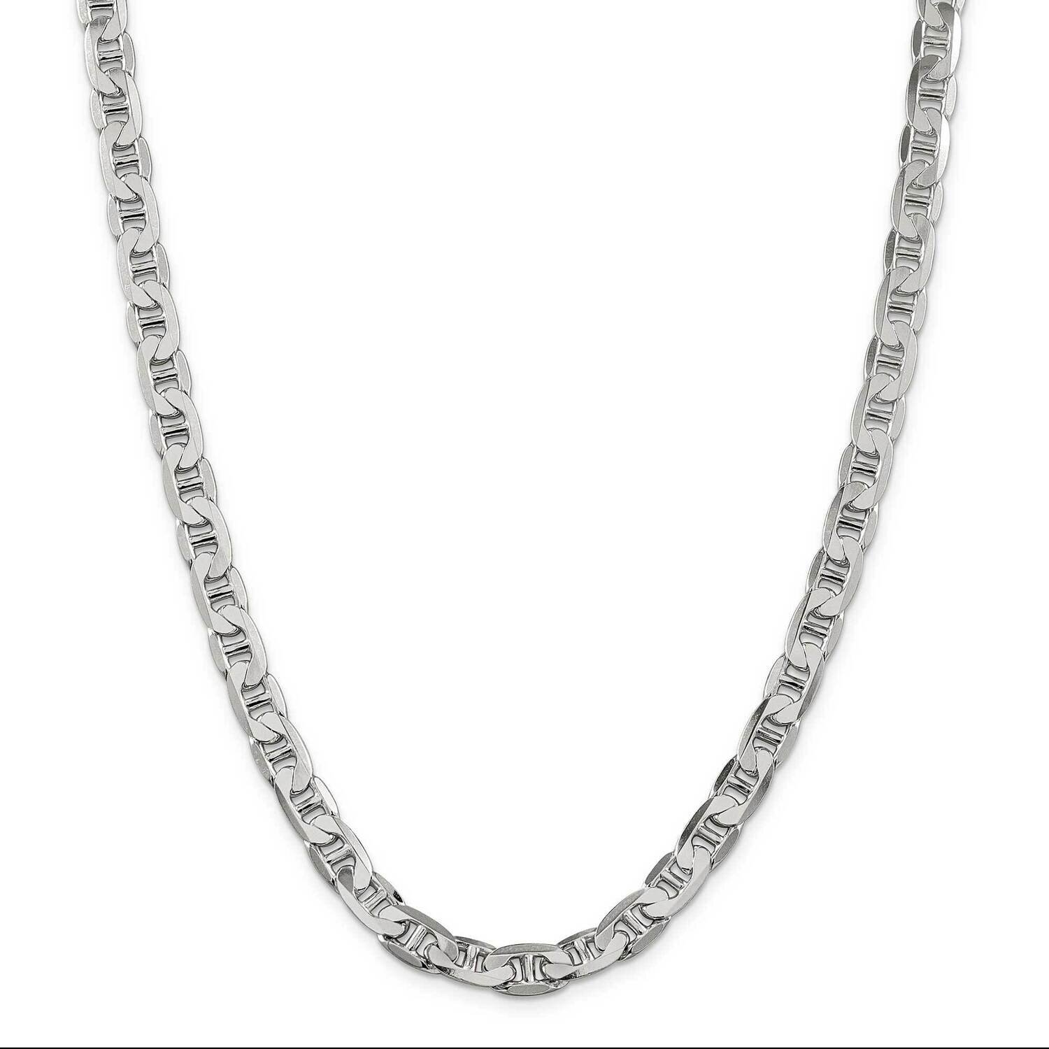 7mm Flat Anchor Chain 28 Inch Sterling Silver QAN200-28, MPN: QAN200-28,