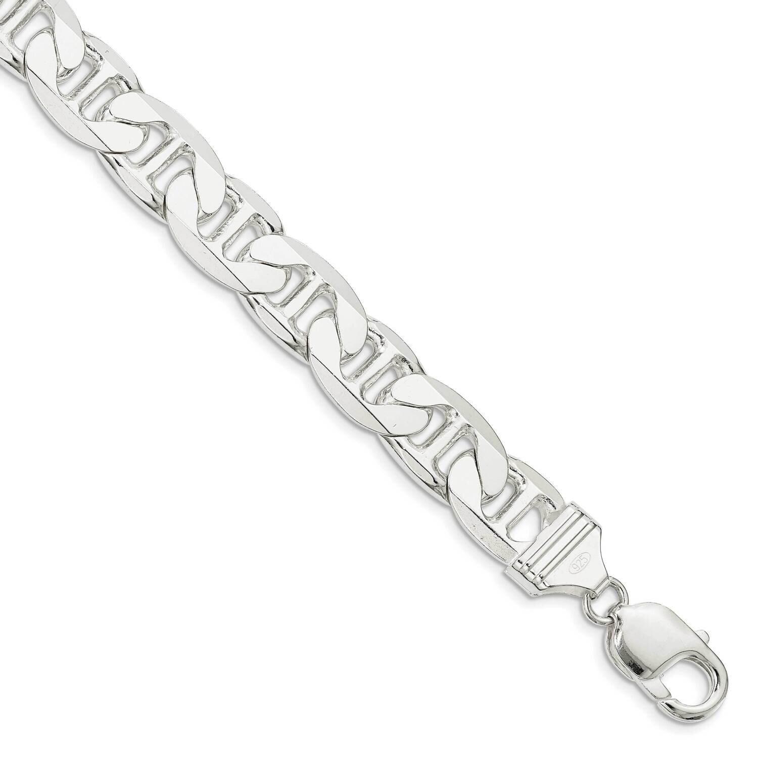 11.5mm Flat Anchor Chain 26 Inch Sterling Silver QAN300-26, MPN: QAN300-26,