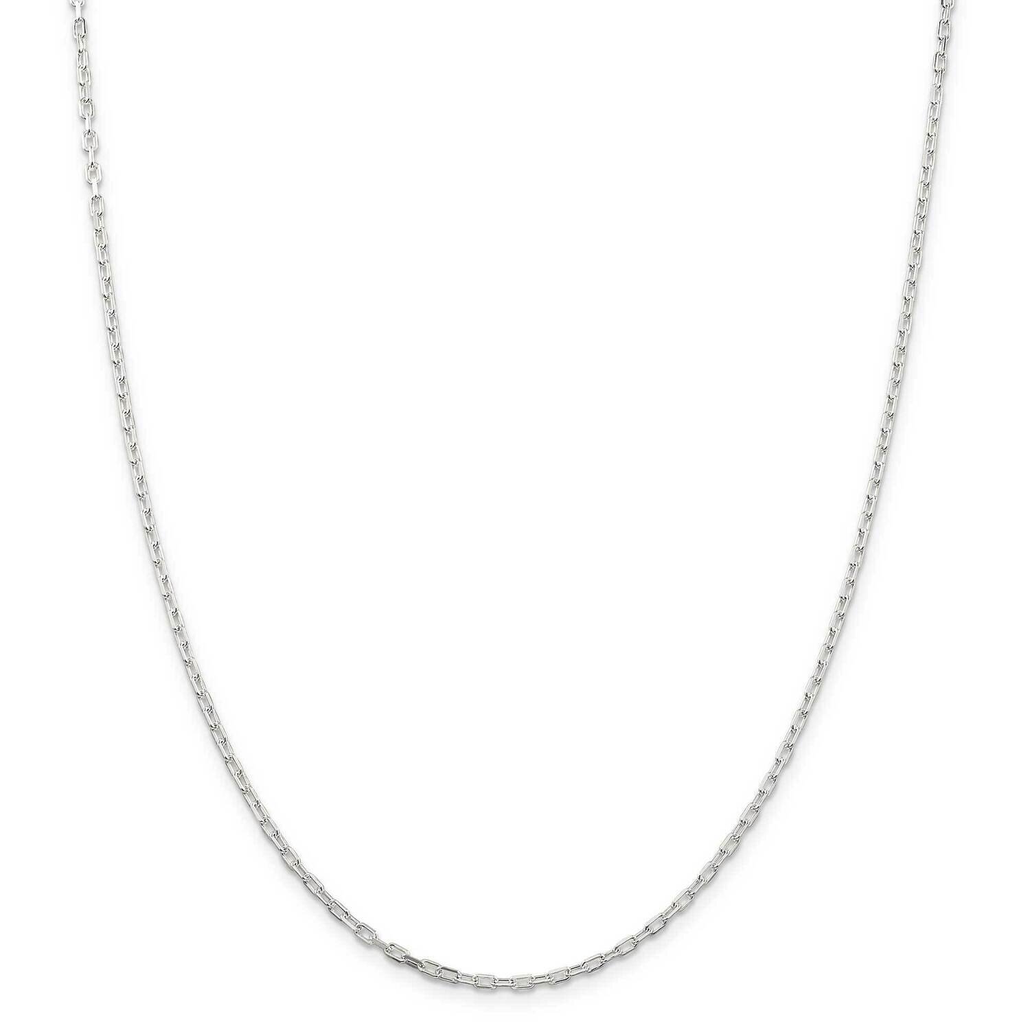 2.2mm Diamond-Cut Long Link Cable Chain 26 Inch Sterling Silver QAR060-26, MPN: QAR060-26,