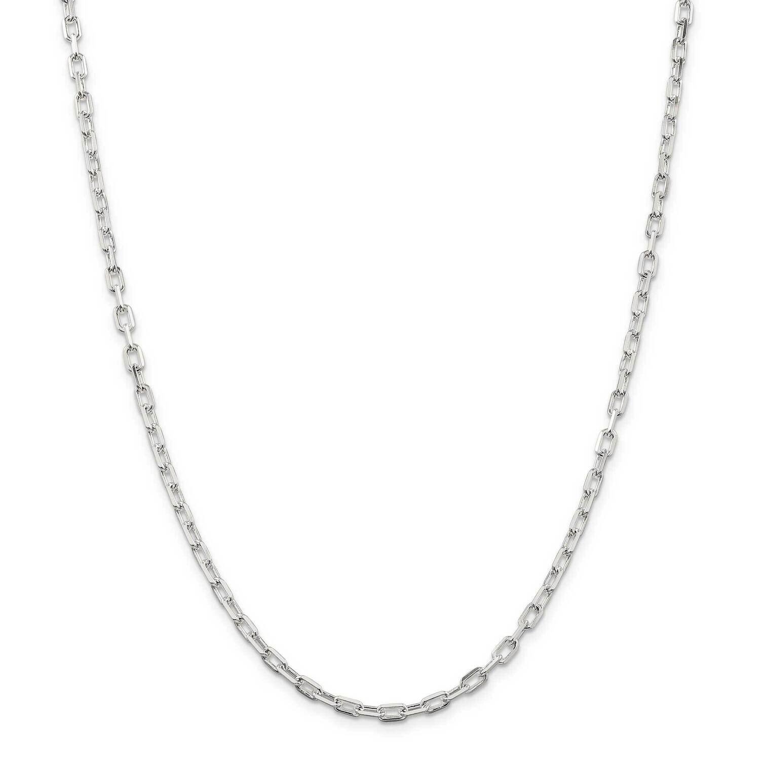 3.5mm Diamond-Cut Long Link Cable Chain 22 Inch Sterling Silver QAR100-22, MPN: QAR100-22,