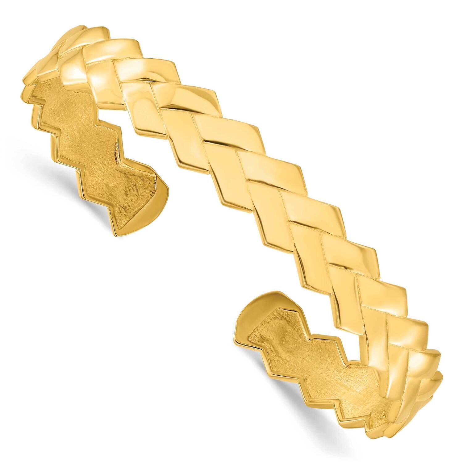 Polished Cuff Bangle Sterling Silver Gold-Plated QB1368, MPN: QB1368, 196904155141