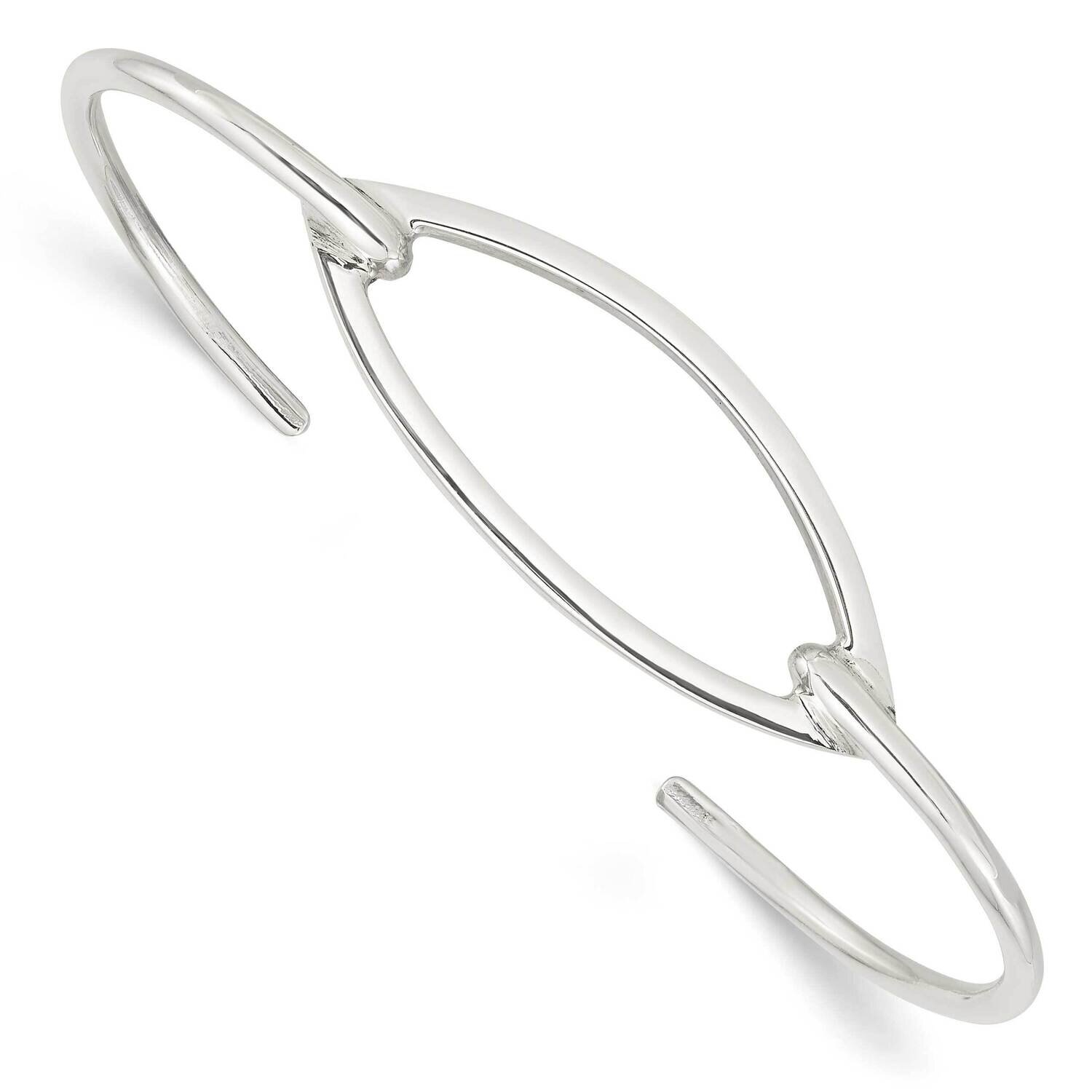 Fancy Cuff Bangle Sterling Silver Polished QB1376, MPN: QB1376, 196904155097