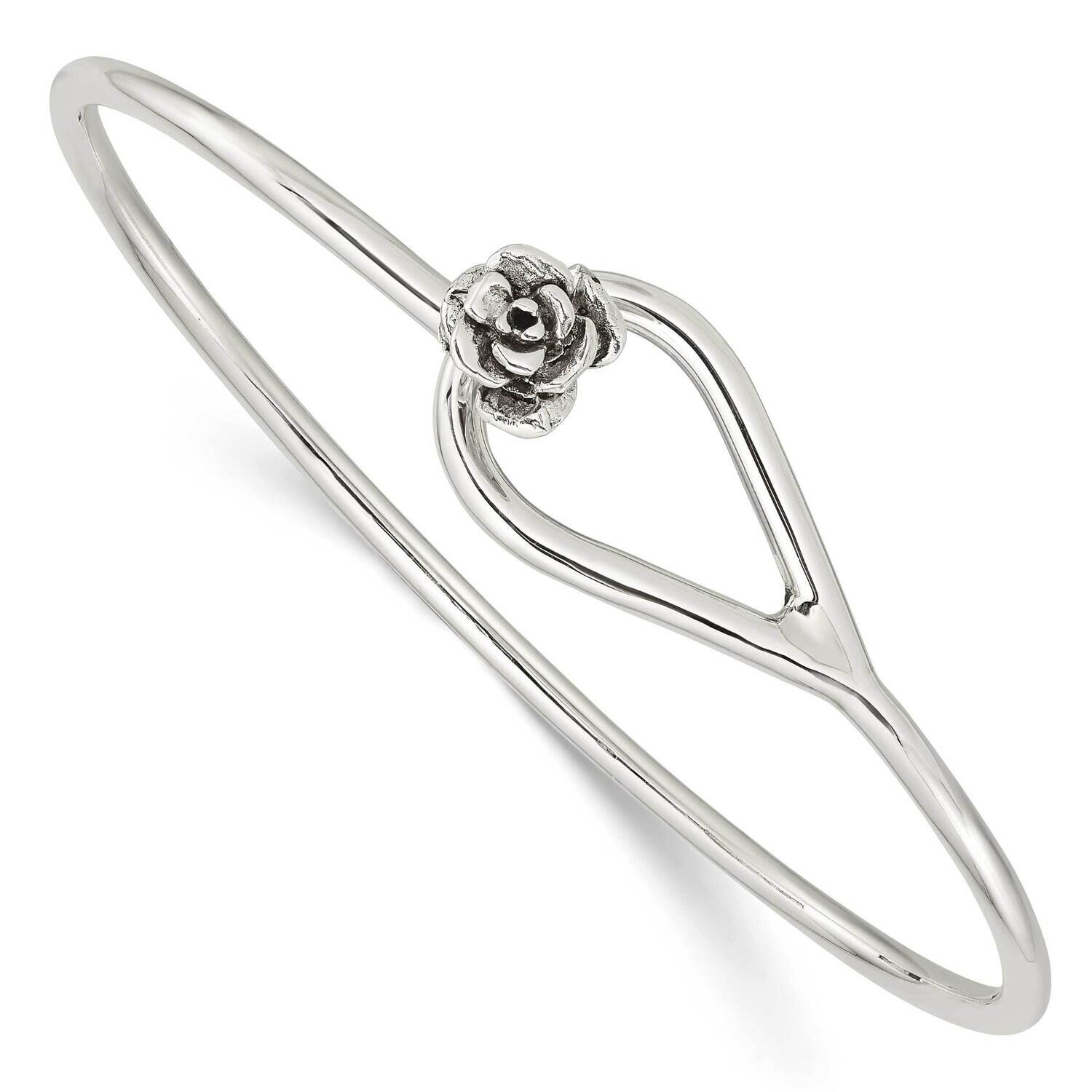 Flower Catch Bangle Sterling Silver Polished QB1385, MPN: QB1385, 196904155394