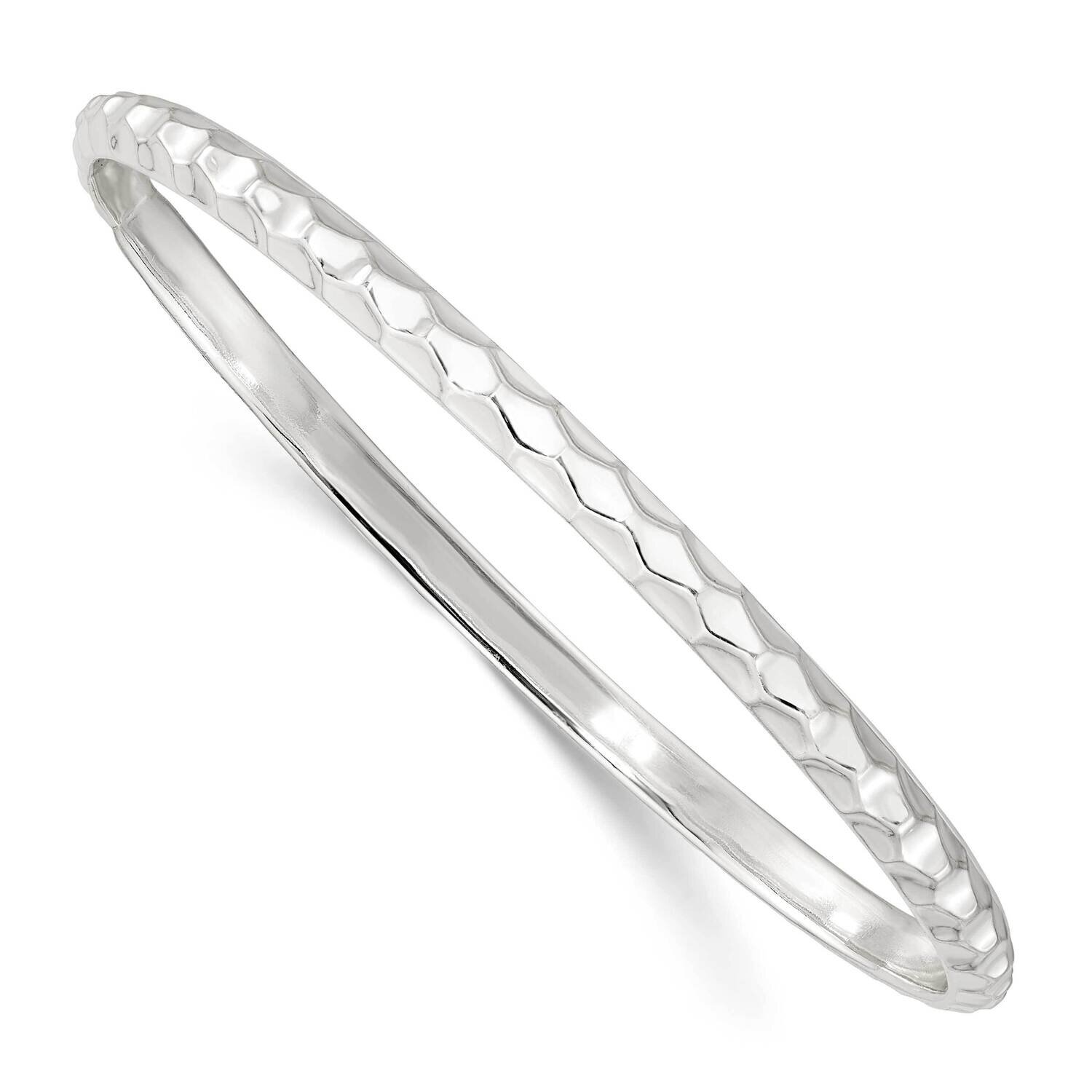 4mm Slip-On Bangle Sterling Silver Textured QB1389