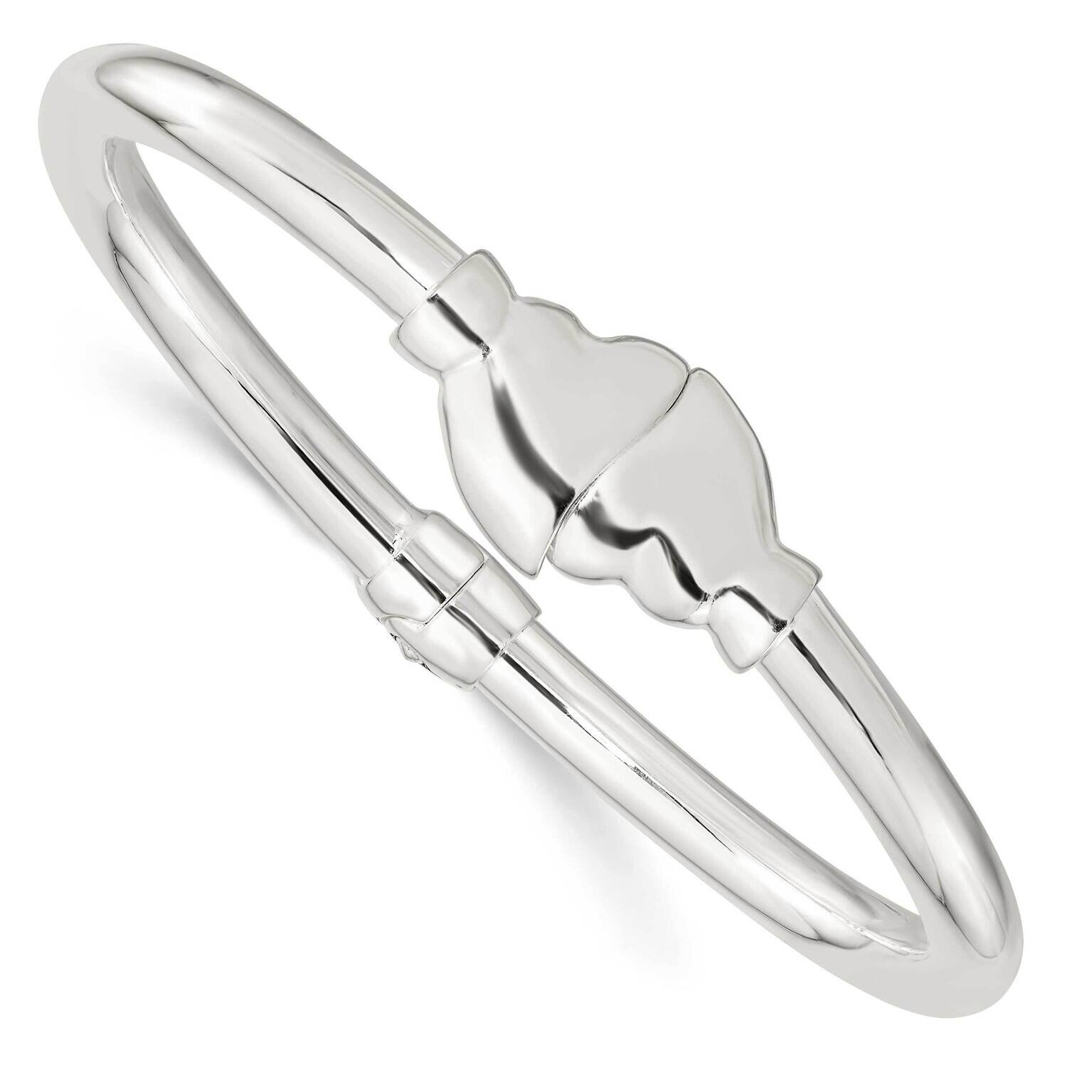Heart I Love You Inside Clasp Hinged Bangle Sterling Silver Polished QB1404, MPN: QB1404, 196904164…