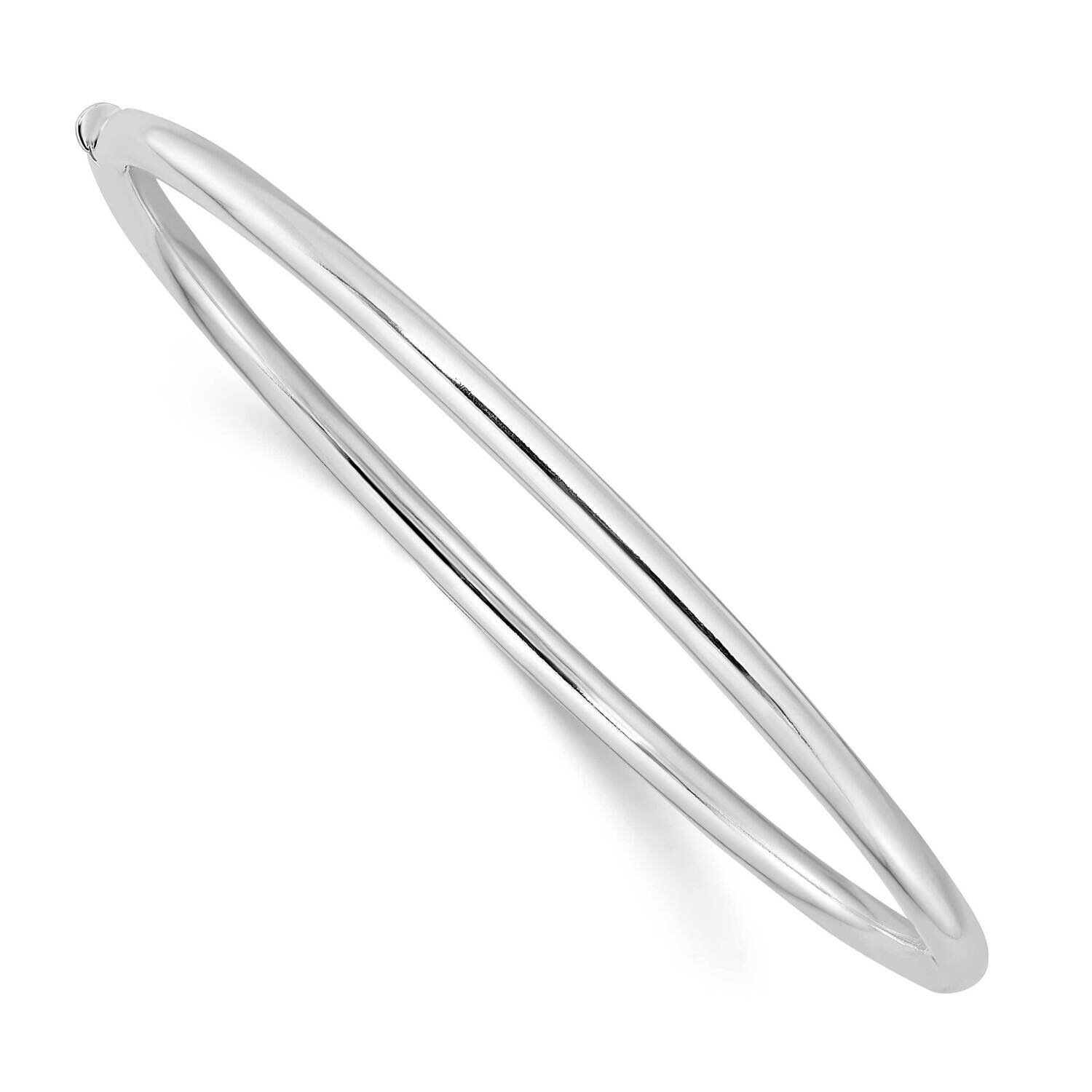 3mm Hinged Round Bangle Sterling Silver Polished QB1410