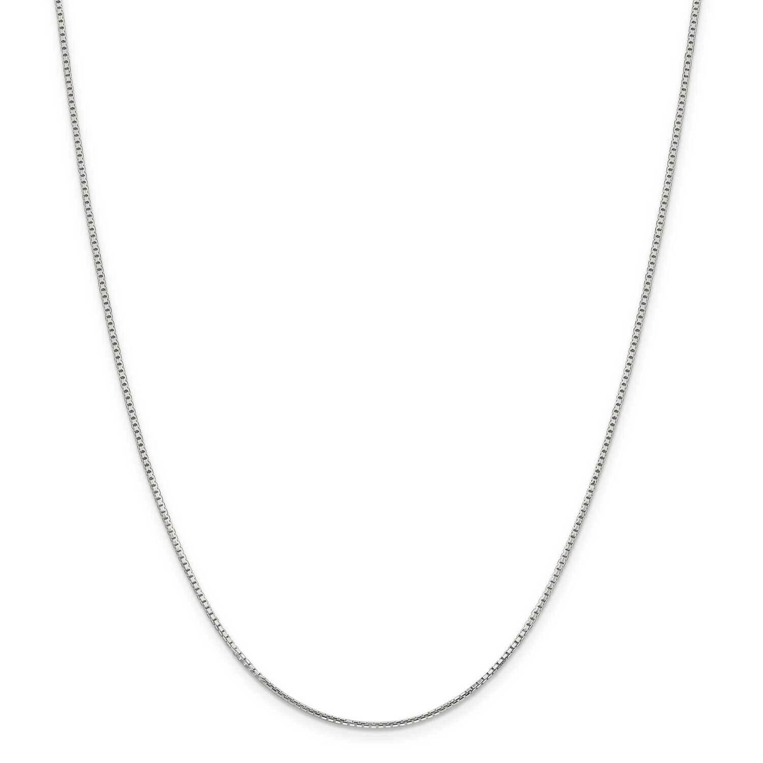 1.25mm 8 Sided Diamond-Cut Box Chain with 2 Inch Extender 18 Inch Sterling Silver QBR024E-18