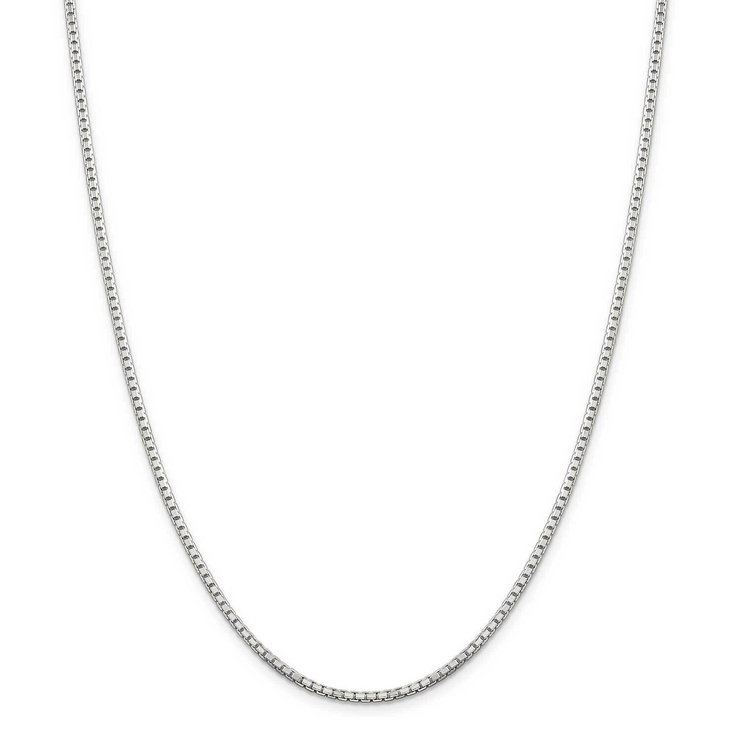 2mm 8 Sided Diamond-Cut Box Chain 28 Inch Sterling Silver QBR040-28, MPN: QBR040-28,