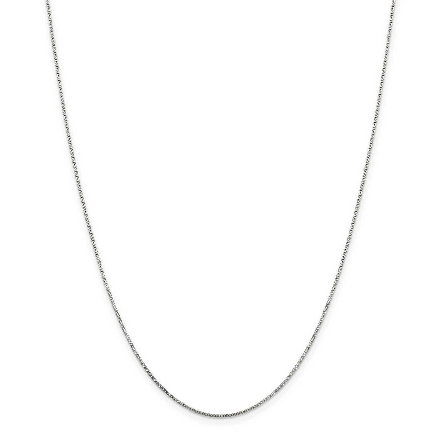 .8mm Box Chain 26 Inch Sterling Silver Rhodium-Plated QBX015R-26, MPN: QBX015R-26,