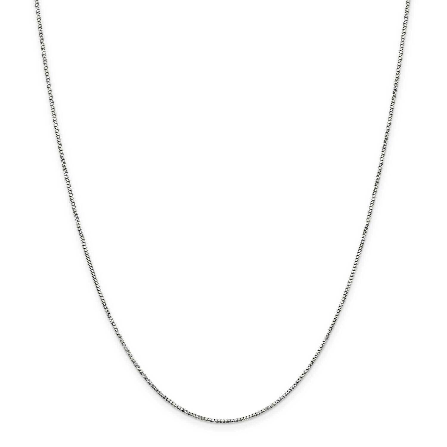 .9mm Box Chain 28 Inch Sterling Silver Rhodium-Plated QBX019R-28, MPN: QBX019R-28,