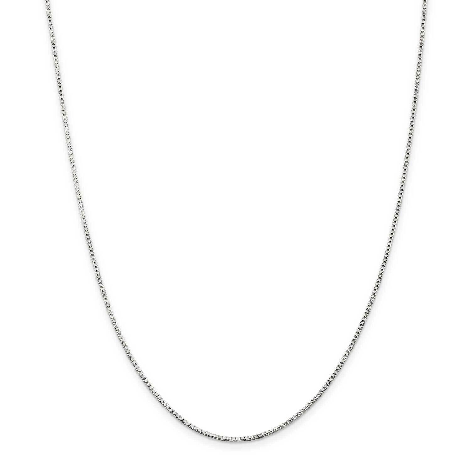 1.25mm Box Chain with 2 Inch Extender 18 Inch Sterling Silver QBX024E-18