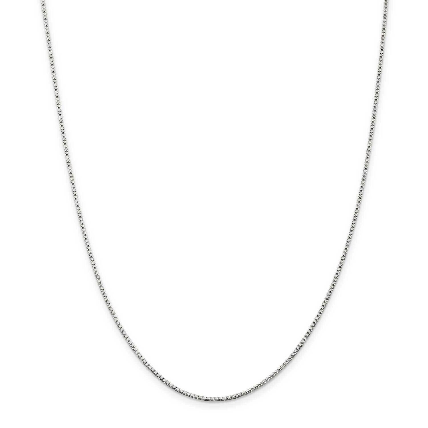 1.25mm Box Chain 26 Inch Sterling Silver Rhodium-Plated QBX024R-26