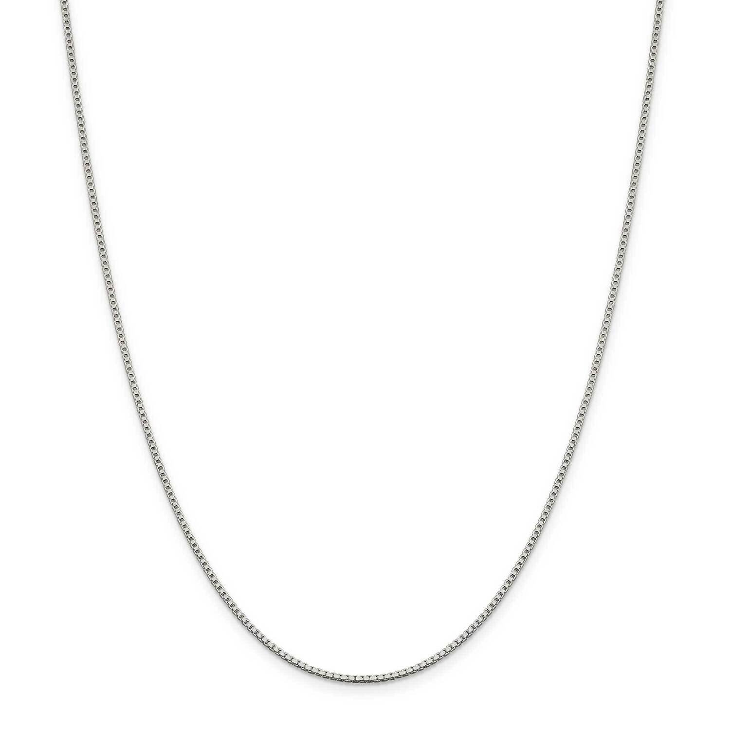 1.4mm Box Chain with 2 Inch Extender 18 Inch Sterling Silver Rhodium-Plated QBX026RH-18