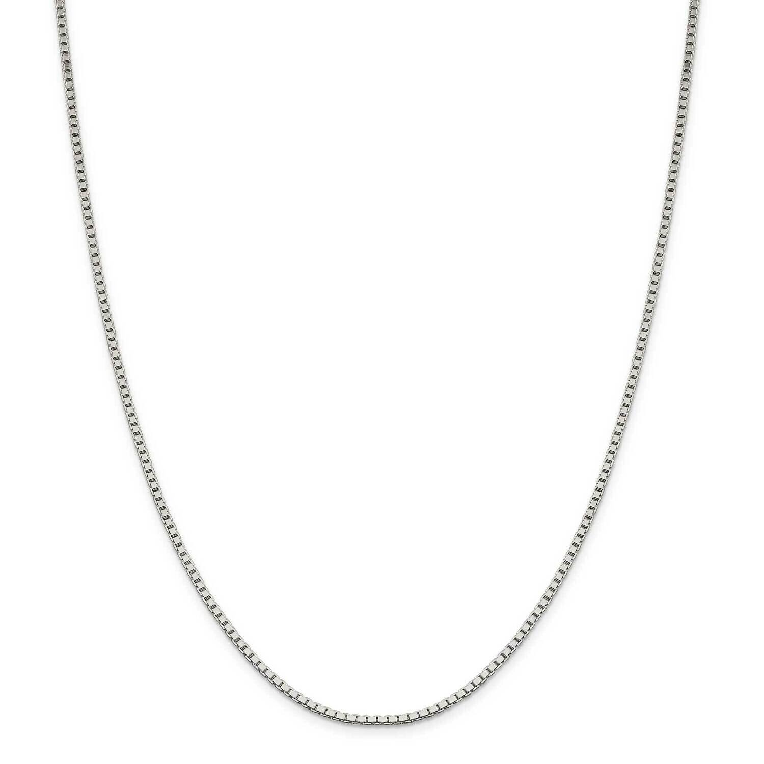 1.9mm Box Chain with 2 Inch Extender 18 Inch Sterling Silver QBX037E-18, MPN: QBX037E-18,