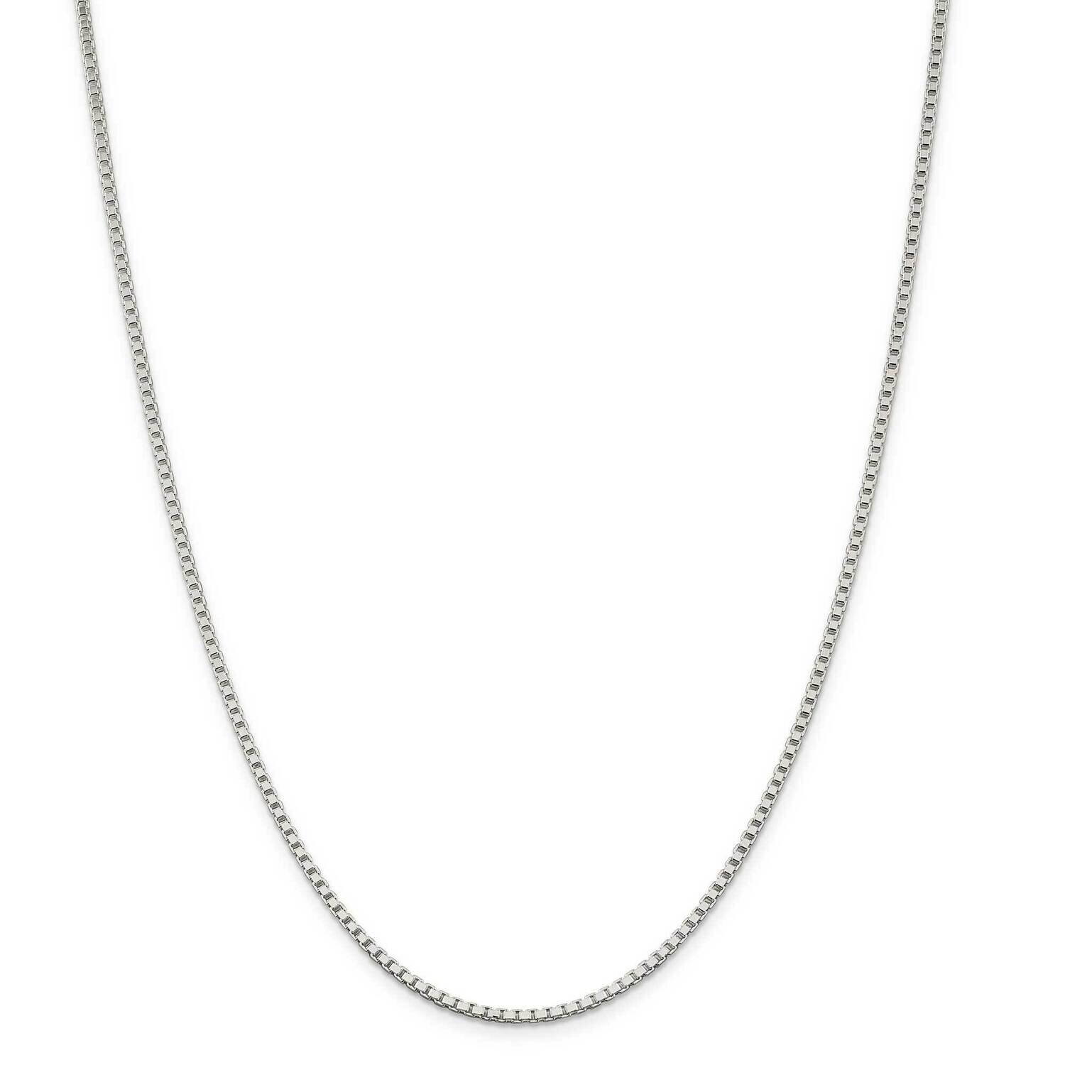 2mm Box Chain with 2 Inch Extender 18 Inch Sterling Silver QBX040E-18, MPN: QBX040E-18,