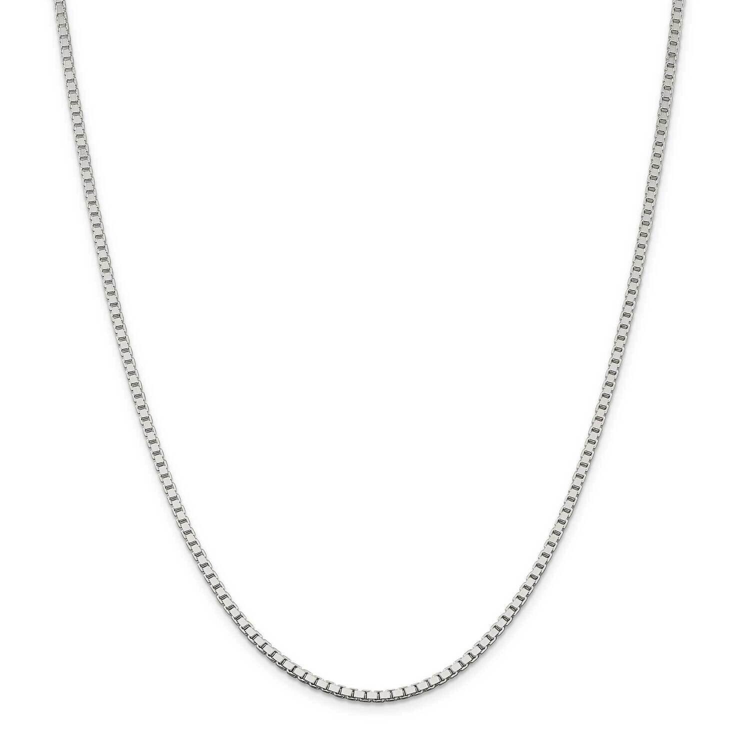 2.5mm Box Chain 42 Inch Sterling Silver QBX050-42, MPN: QBX050-42,