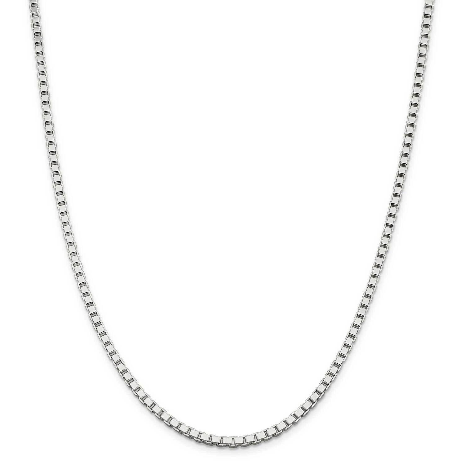 3mm Box Chain 26 Inch Sterling Silver QBX057-26, MPN: QBX057-26,