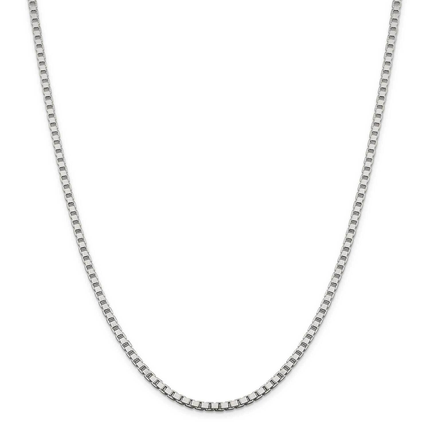3.25mm Box Chain 28 Inch Sterling Silver QBX060-28, MPN: QBX060-28,