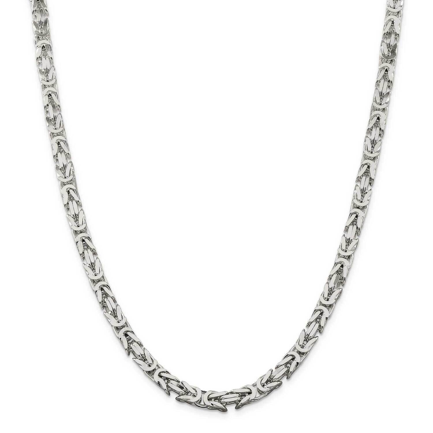 6mm Byzantine Chain 28 Inch Sterling Silver QBZ150-28, MPN: QBZ150-28,