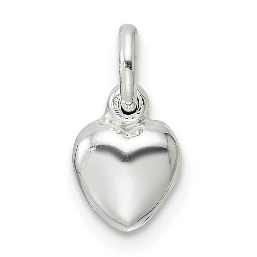 Small Puffed Heart Charm Sterling Silver QC11008