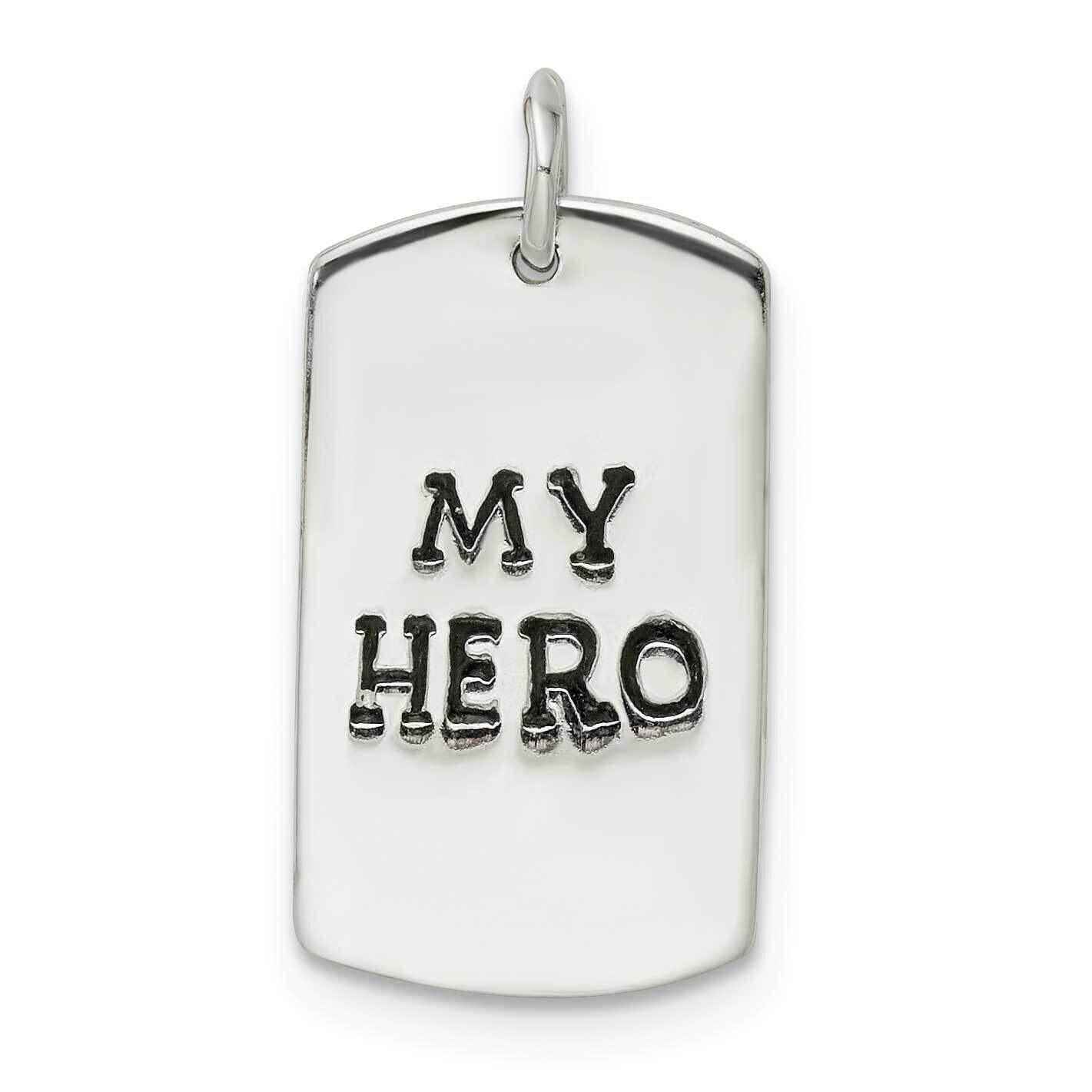 My Hero Dog Tag Pendant Sterling Silver Polished QC11013, MPN: QC11013,