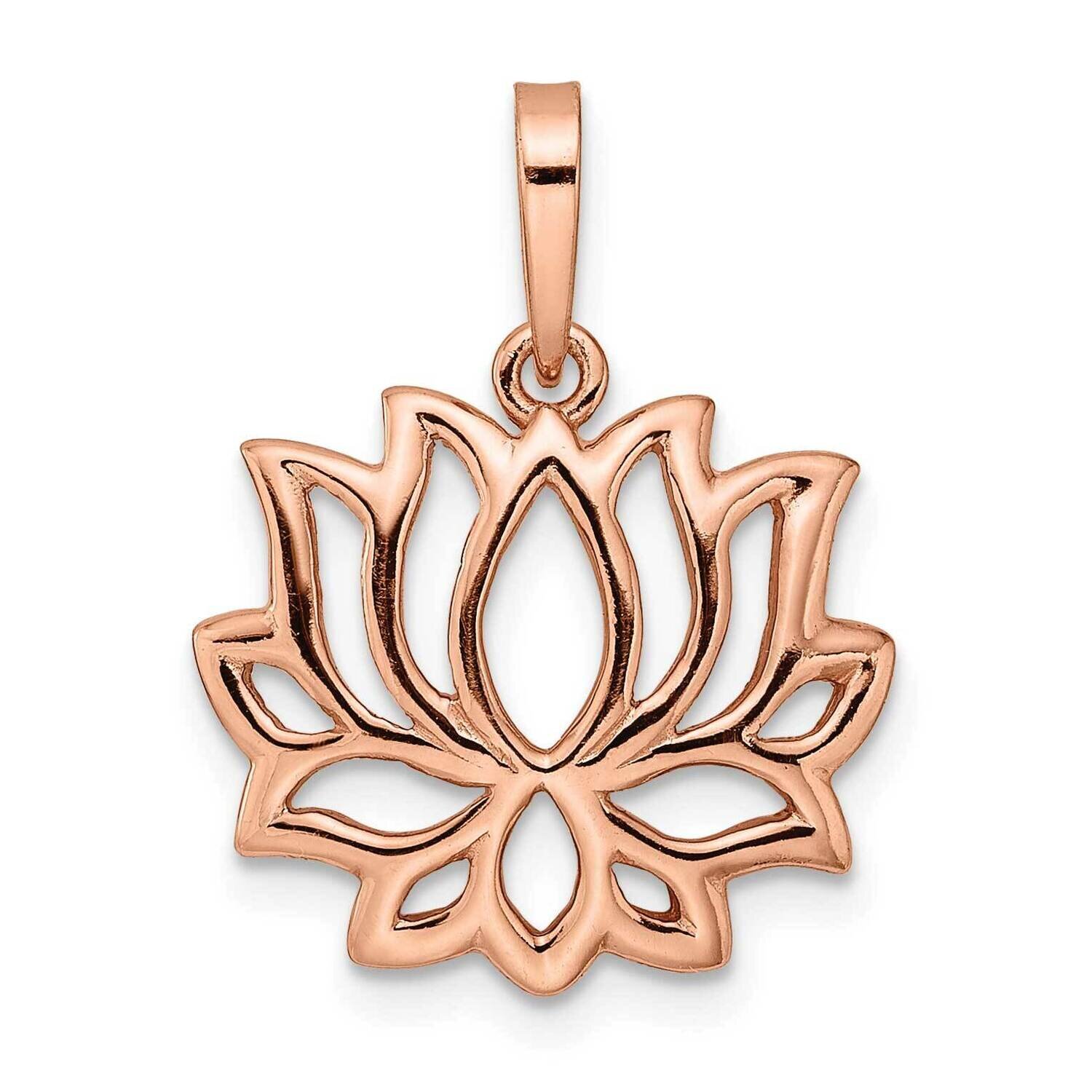 Flash Gold-Plated Lotus Pendant Sterling Silver Rose-Tone QC11023, MPN: QC11023,